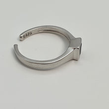 Load image into Gallery viewer, Black Square Onyx Open Ring, Sterling Silver