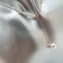 Load image into Gallery viewer, Bead Pearl Necklace, Sterling Silver