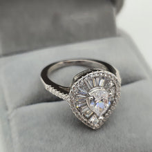 Load image into Gallery viewer, Promises of Love Tear-drop Ring, Sterling Silver