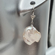 Load image into Gallery viewer, Freshwater Coin Pearl Hook Earrings, Sterling Silver