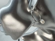 Load image into Gallery viewer, Freshwater Pearl Charm With Hoop Earring, Sterling Silver