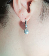 Load image into Gallery viewer, Multi_coloured Freshwater Pearl Hook Earrings, Sterling Silver