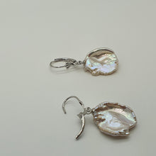 Load image into Gallery viewer, Freshwater Coin Pearl Hook Earrings, Sterling Silver