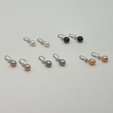 Load image into Gallery viewer, Multi_coloured Freshwater Pearl Hook Earrings, Sterling Silver