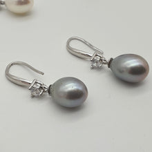 Load image into Gallery viewer, Multi_coloured Freshwater Pearl Hook Earrings, Sterling Silver