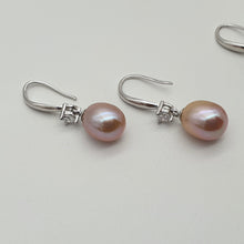 Load image into Gallery viewer, Multi_coloured Freshwater Pearl Hook Earrings, Sterling Silver