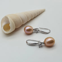 Load image into Gallery viewer, Multi_coloured Freshwater Pearl Hook Earrings, Sterling Silver