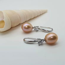 Load image into Gallery viewer, Multi_coloured Freshwater Pearl Hook Earrings, Sterling Silver