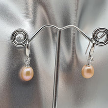 Load image into Gallery viewer, Multi_coloured Freshwater Pearl Hook Earrings, Sterling Silver
