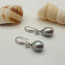 Load image into Gallery viewer, Multi_coloured Freshwater Pearl Hook Earrings, Sterling Silver