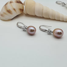 Load image into Gallery viewer, Multi_coloured Freshwater Pearl Hook Earrings, Sterling Silver