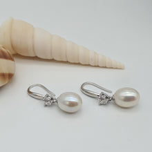 Load image into Gallery viewer, Multi_coloured Freshwater Pearl Hook Earrings, Sterling Silver