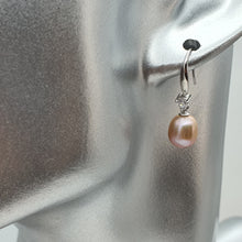 Load image into Gallery viewer, Multi_coloured Freshwater Pearl Hook Earrings, Sterling Silver