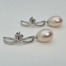 Load image into Gallery viewer, Freshwater Pearl Infinity Stud Earring, Sterling Silver