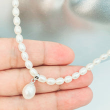Load image into Gallery viewer, Feshwater Cultured Pearl Strand With Pendant , Sterling Silver Fower Clasp