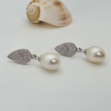 Load image into Gallery viewer, Freshwater Pearl Teardrop Earring, Sterling Silver