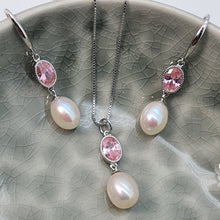 Load image into Gallery viewer, Freshwater Cultured Pearl pink Set, Sterling silver