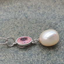 Load image into Gallery viewer, Freshwater Cultured Pearl pink Set, Sterling silver