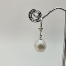 Load image into Gallery viewer, Edison Baroque Pearl Antique Hook Earrings, Sterling Silver