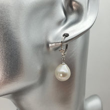 Load image into Gallery viewer, Edison Baroque Pearl Antique Hook Earrings, Sterling Silver