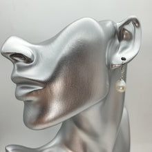 Load image into Gallery viewer, Edison Baroque Pearl Antique Hook Earrings, Sterling Silver