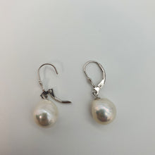 Load image into Gallery viewer, Edison Baroque Pearl Antique Hook Earrings, Sterling Silver