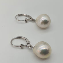 Load image into Gallery viewer, Edison Baroque Pearl Antique Hook Earrings, Sterling Silver