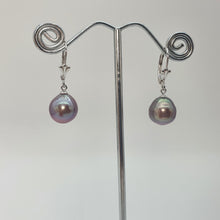 Load image into Gallery viewer, Edison Baroque Pearl Antique Hook Earrings, Sterling Silver