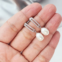 Load image into Gallery viewer, Freshwater Drop Pearl Bridal Earrings, Sterling Silver