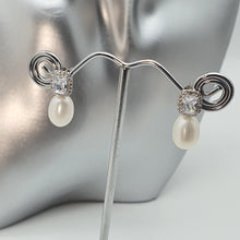 Load image into Gallery viewer, Freshwater Drop Pearl Earrings, Sterling Silver