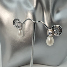 Load image into Gallery viewer, Freshwater Drop Pearl Earrings, Sterling Silver