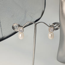 Load image into Gallery viewer, Freshwater Drop Pearl Earrings, Sterling Silver