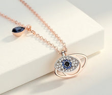 Load image into Gallery viewer, Evil Eye Pendant Necklace,
Sterling Silver