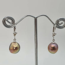 Load image into Gallery viewer, Edison Baroque Pearl Antique Hook Earrings, Sterling Silver
