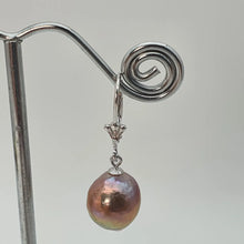 Load image into Gallery viewer, Edison Baroque Pearl Antique Hook Earrings, Sterling Silver