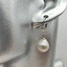 Load image into Gallery viewer, Edison Baroque Pearl Antique Hook Earrings, Sterling Silver