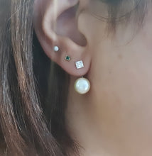 Load image into Gallery viewer, Freshwater Pearl Modern Design Earrings, Sterling Silver