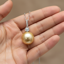 Load image into Gallery viewer, Golden South Sea Pearl &amp; Diamonds Pendant, 18k Gold

