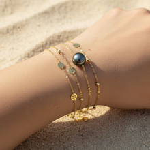Load image into Gallery viewer, Tahitian  Pearl Chain Bracelet, 18K Yellow Gold
