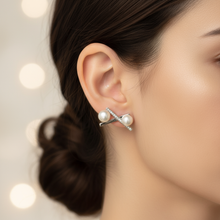 Load image into Gallery viewer, Freshwater Pearls Set, X Design, Sterling silver
