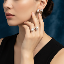 Load image into Gallery viewer, Freshwater Pearls Set, X Design, Sterling silver
