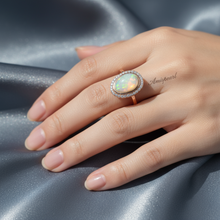 Load image into Gallery viewer, Vintage Style Natural Opal Ring, Sterling Silver
