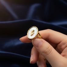 Load image into Gallery viewer, Natural Mother of Pearl Tulips Ring, Sterling Silver
