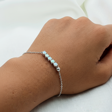 Load image into Gallery viewer, Created White Multiple Opal Bracelet, Sterling Silver
