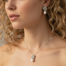 Load image into Gallery viewer, Freshwater Pearl Flower Jewellery Set, Sterling Silver
