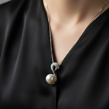 Load image into Gallery viewer, Swan Necklace With Freshwater Pearl, Sterling Silver
