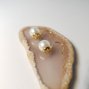 Akoya Cultured Pearl Earrings, Yellow Gold