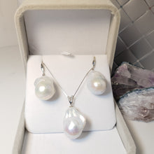Load image into Gallery viewer, Extra large Baroque pearl set, sterling silver
