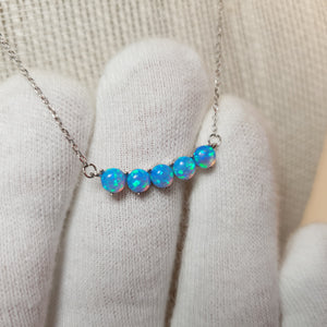 Multiple Created Opal Necklace, Sterling Silver