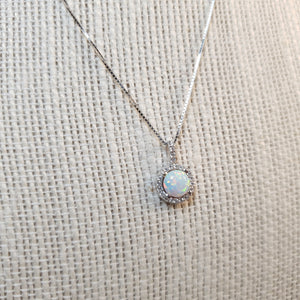 Opal Pendant & Chain, Sterling Silver